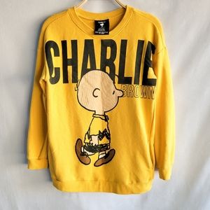 Peanuts Charlie Brown Logo Pullover W/ Pockets Women's Size M